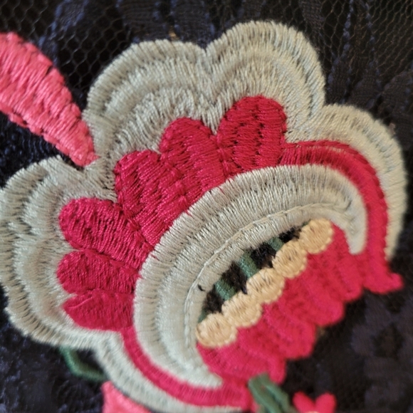 Nanette Lapore Black Embroidered Lace Sleeveless Dress Size 4 - Picture 7 of 8